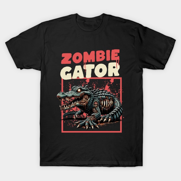 Zombie Gator funny T-Shirt by woormle